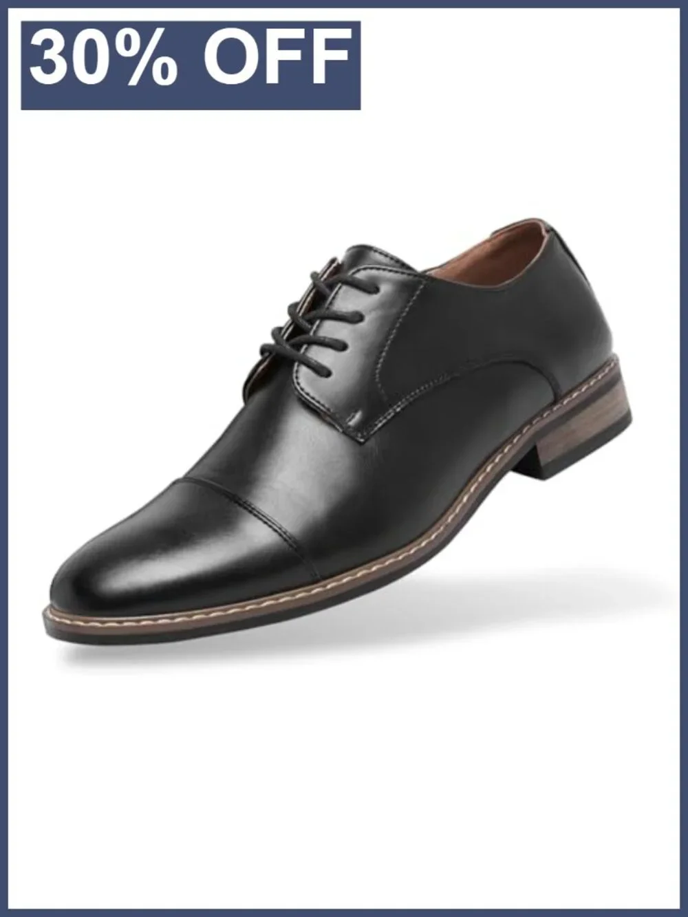 Men's Cap Toe Oxford Dress Shoes Lace Up Formal Business Footwear
